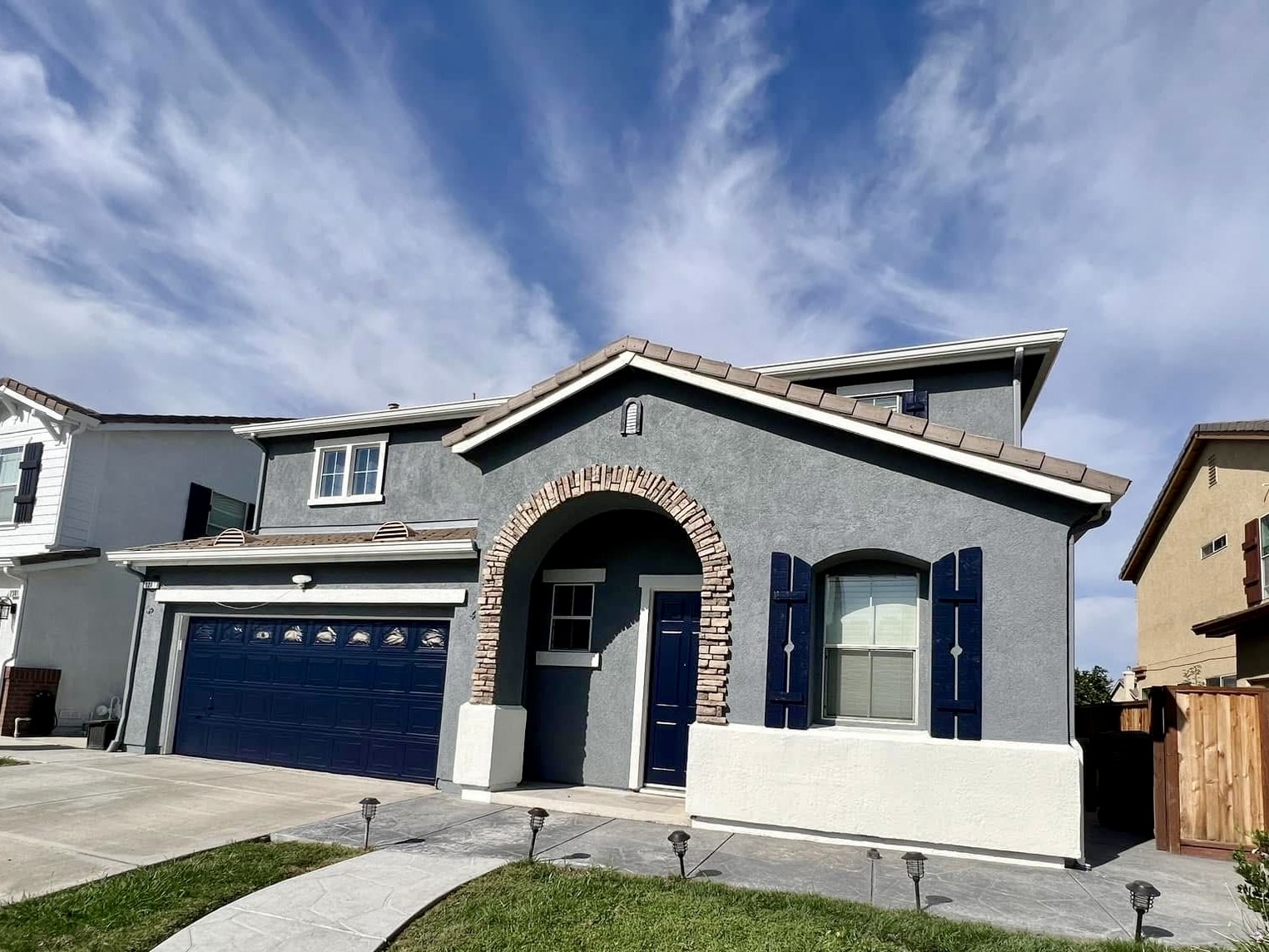 Before and after exterior painting transformation